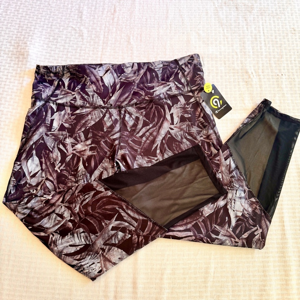 C9 Champion High Rise Tropical Mesh‎ Leggings XXL Black White B9554-U97 NWT